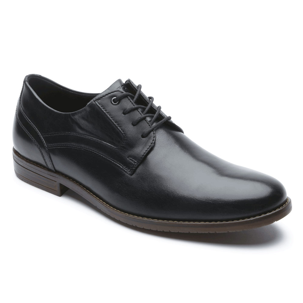 Rockport Singapore Mens Oxfords - Style Purpose 3 Plain Toe Black - WG5326140